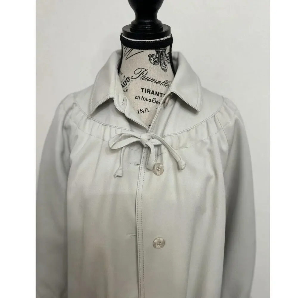 Vintage Forecaster of Boston Beige Rain Coat Parisian NYC Coastal Chic Sz 11/12 - Picture 6 of 9